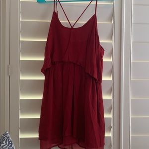 Red flowy dress